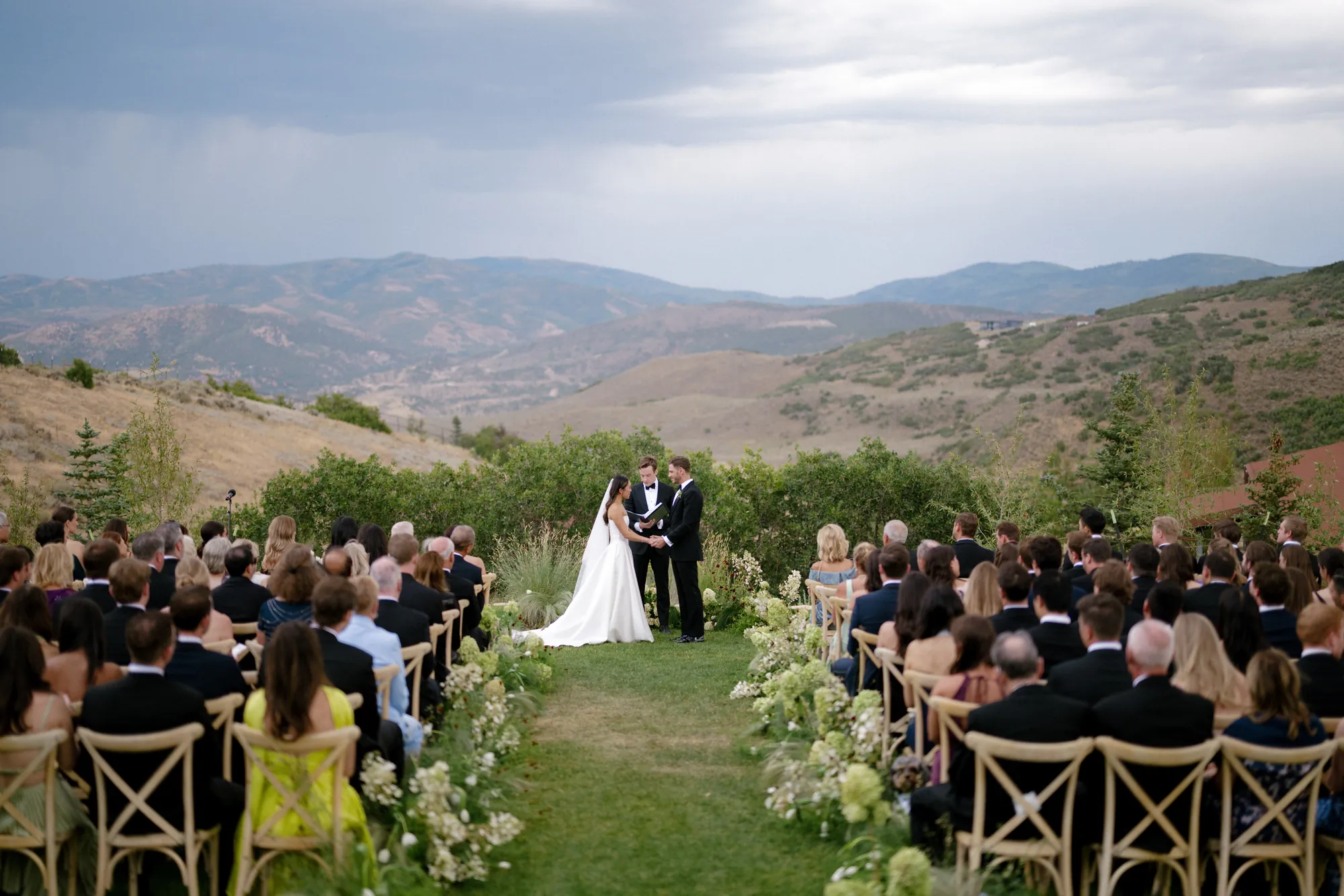 Destination mountain wedding ceremony in Idaho